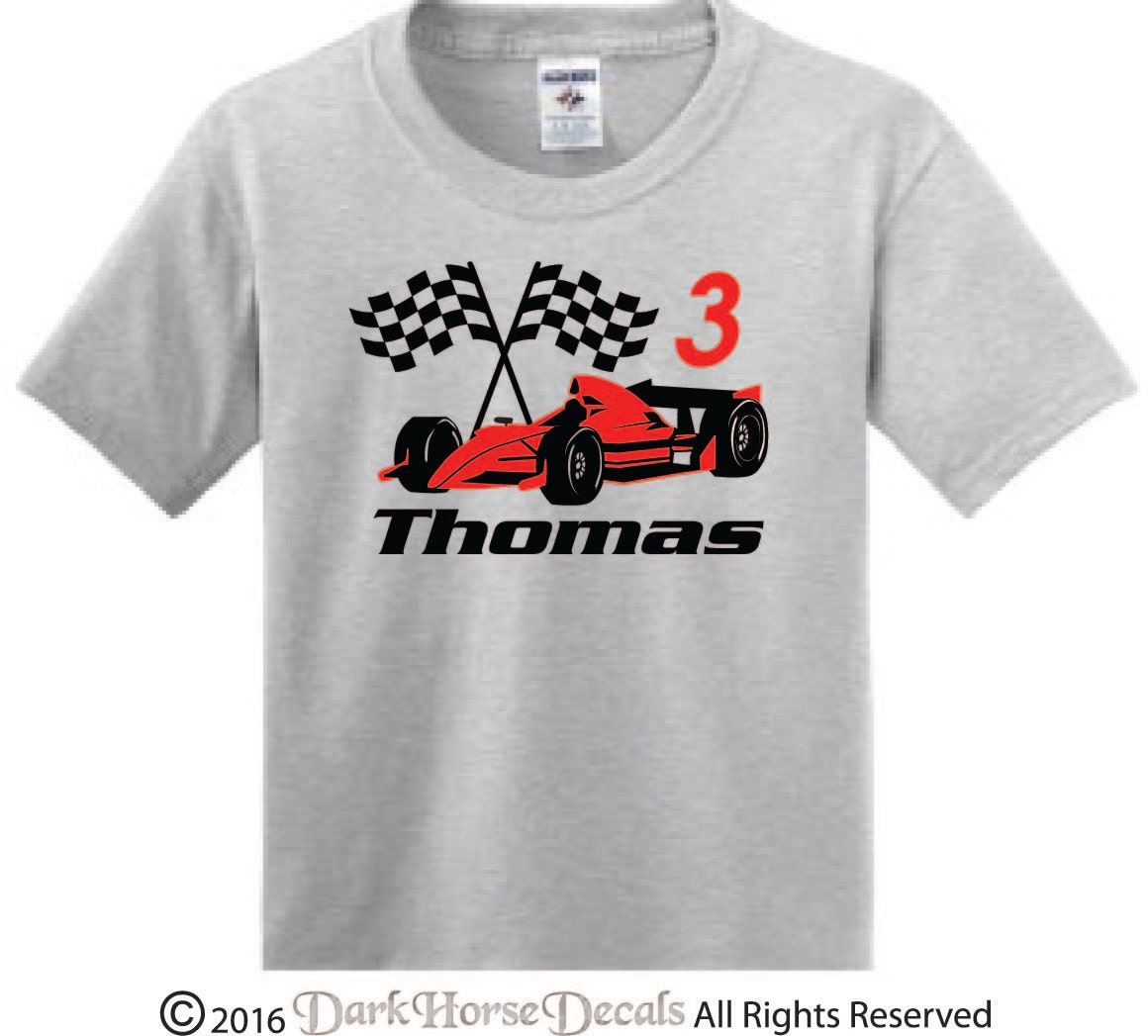 Personalized Racecar T Shirt Boy Race Car Shirt With Name Etsy