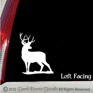 Buck Deer White Vinyl Car Decal - Indoor Outdoor Hunting Sticker