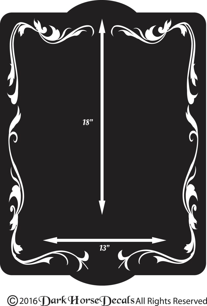 Removable vinyl Vintage Floral Refrigerator Chalkboard VintageVictorian Style