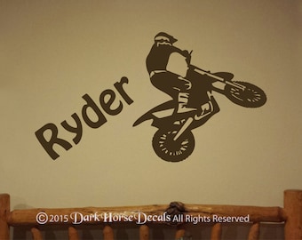 Motocross/Dirtbike Wall Decal Personalized with Name