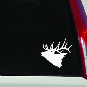 Elk Head Vinyl Car Decal - Indoor/Outdoor Hunting Sticker
