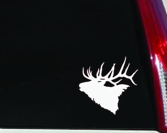 Elk Head Vinyl Car Decal - Indoor/Outdoor Hunting Sticker