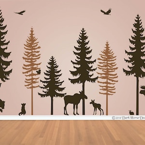 Forest Friends Woodland Wall Decal Trees and animals