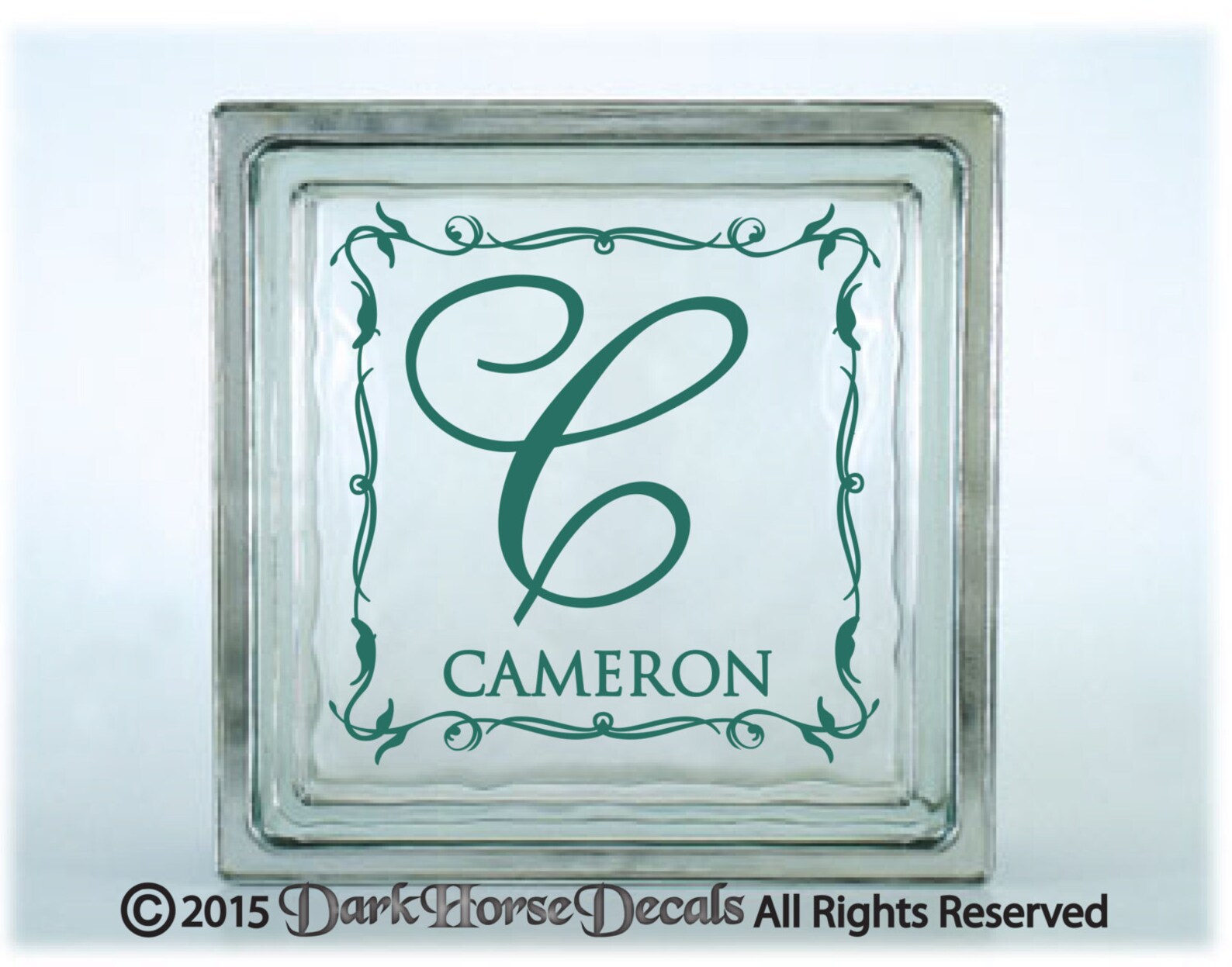 Elegant Monogram Personalized Decal for Glass Block / Vinyl Etsy