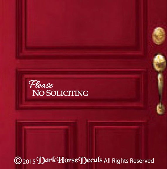 Please No Soliciting Decal for Door or Window | Etsy