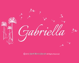 Blowing in the Wind Dandelions Girl's Room Vinyl Wall Decal