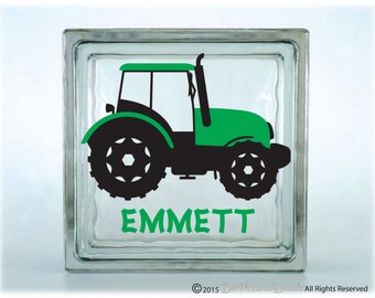 Personalized Tractor Decal for Glass Block / Vinyl Decal