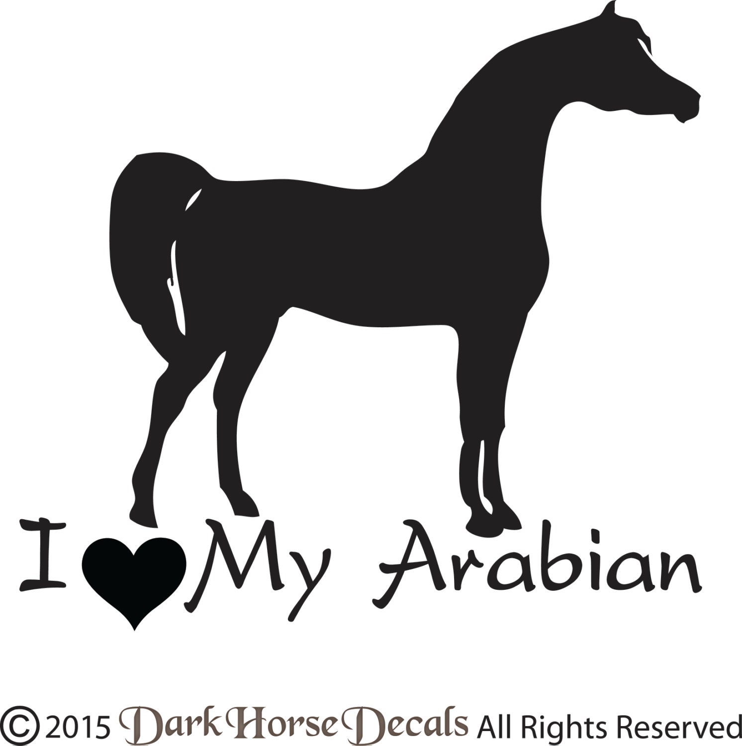 I Love My Arabian-horse Vinyl Vehicle or Trailer Decal | Etsy