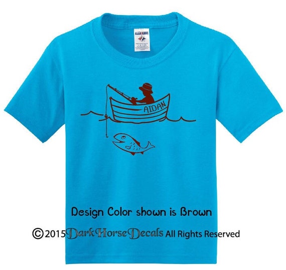 Personalized Gone Fishing T Shirt, Boys/toddler Tee With Name 