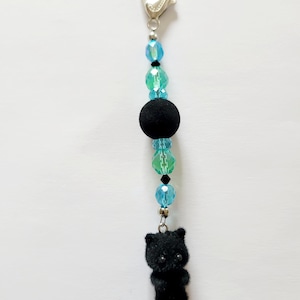 Black Cat Beaded Scissor Fob