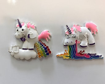 Rainbow Pooping or Puking Unicorn Needle Minder