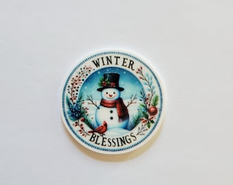 Winter Blessings Snowman Needle Minder