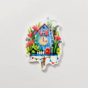 Blue Birdhouse Cottage Needle Minder
