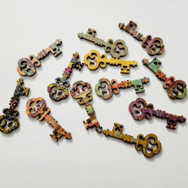 Wooden Skeleton Key Etsy