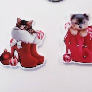Christmas Puppy Boot or Christmas Kitty Boot Needle Minder
