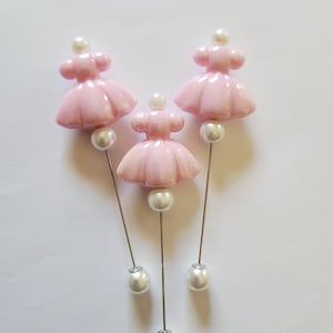 Adorable Pink Dress Counting Pin, Marking Pin, Lapel Pin, Scarf Pin, Frogger, Thread Puller/picker