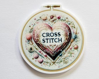 Cross Stitch Heart Needle Minder