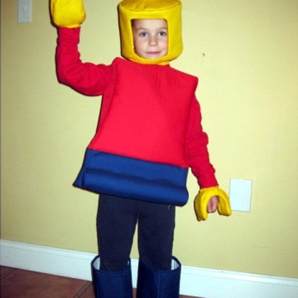 Lego Minifigure inspired costume. Due to high order volumes, please message me prior to ordering to ensure I will be able to deliver in time