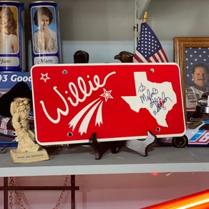 Willie Nelson Vintage Autographed Vanity License Plate
