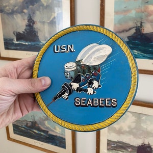Vintage U.S.N. Seabees Plaque