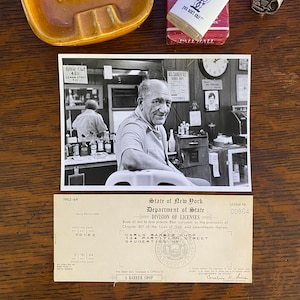 Vintage Barbershop License and Photo - 1962-1964 New York