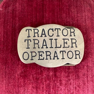 Vintage Tractor Trailer Operator Trucker Belt Buckle