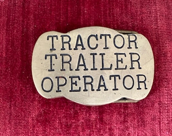 Vintage Tractor Trailer Operator Trucker Belt Buckle