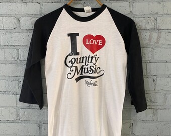 Vintage I Love That Country Music Nashville 3/4th Sleeve Shirt