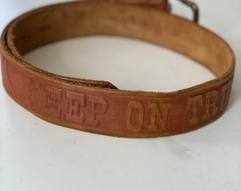 KEEP ON TRUCKIN - Genuine Leather Belt