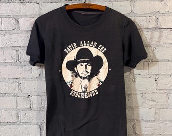Vintage 80's David Allan Coe "Underground Album" T Shirt RARE Original  Country Music Tee