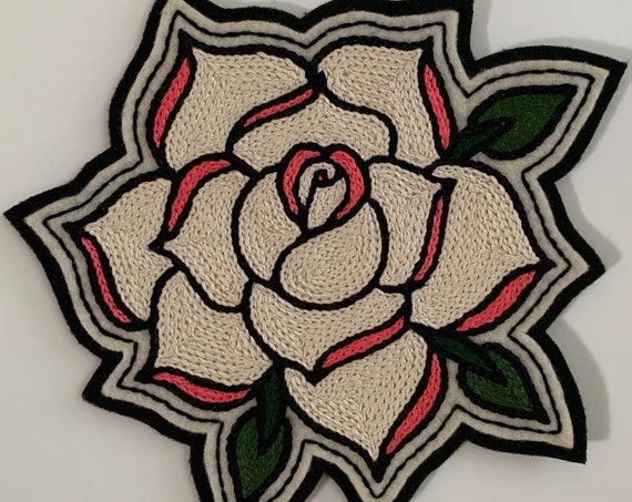 Large off-white rose patch