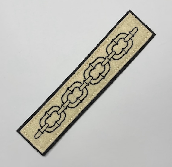 Black metal chain link back patch