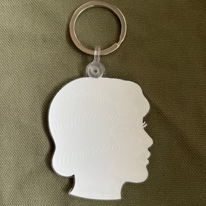 Black & white 1920s lady head tattoo acrylic keychain image 4