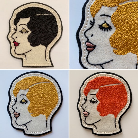 1920s lady head patch