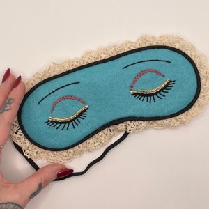 Hand-stitched Holly inspired felt eyes sleep mask image 2