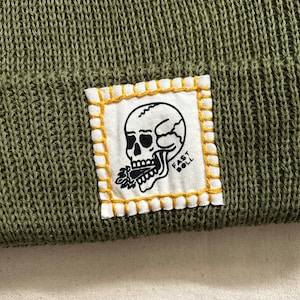 Fast Doll unisex ribbed knit skull beanies Java brown, Cactus green, classic black image 9