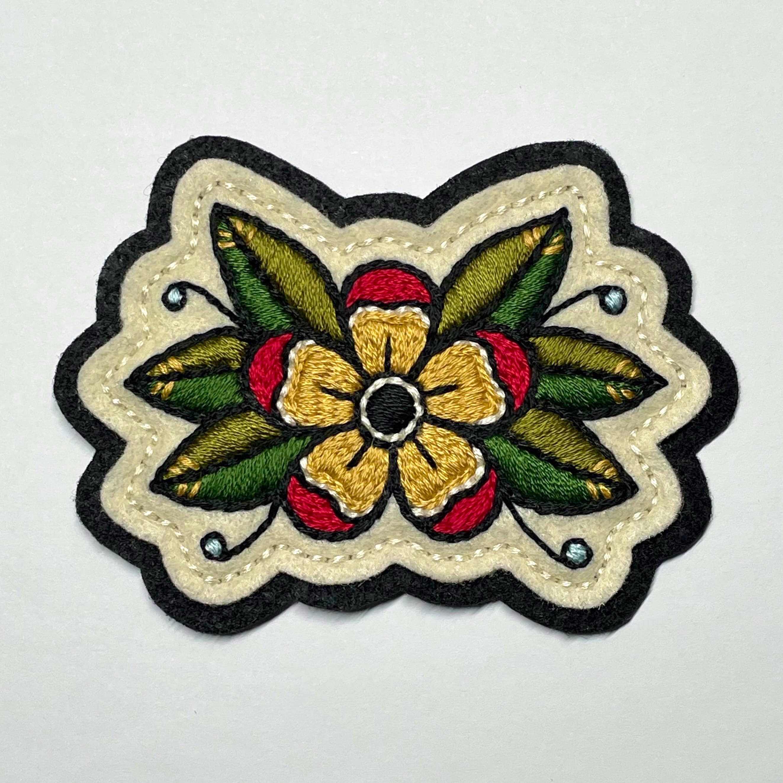 Felt Patches with Hand Embroidery, Imogen White