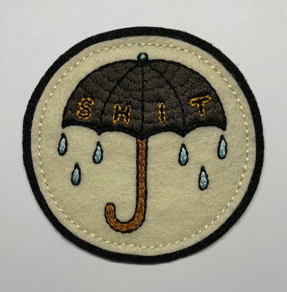 Grey rainy day SHIT umbrella patch