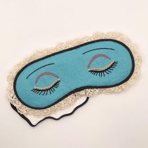 Hand-stitched Holly inspired felt eyes sleep mask image 1