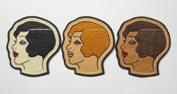 1920s lady head patch