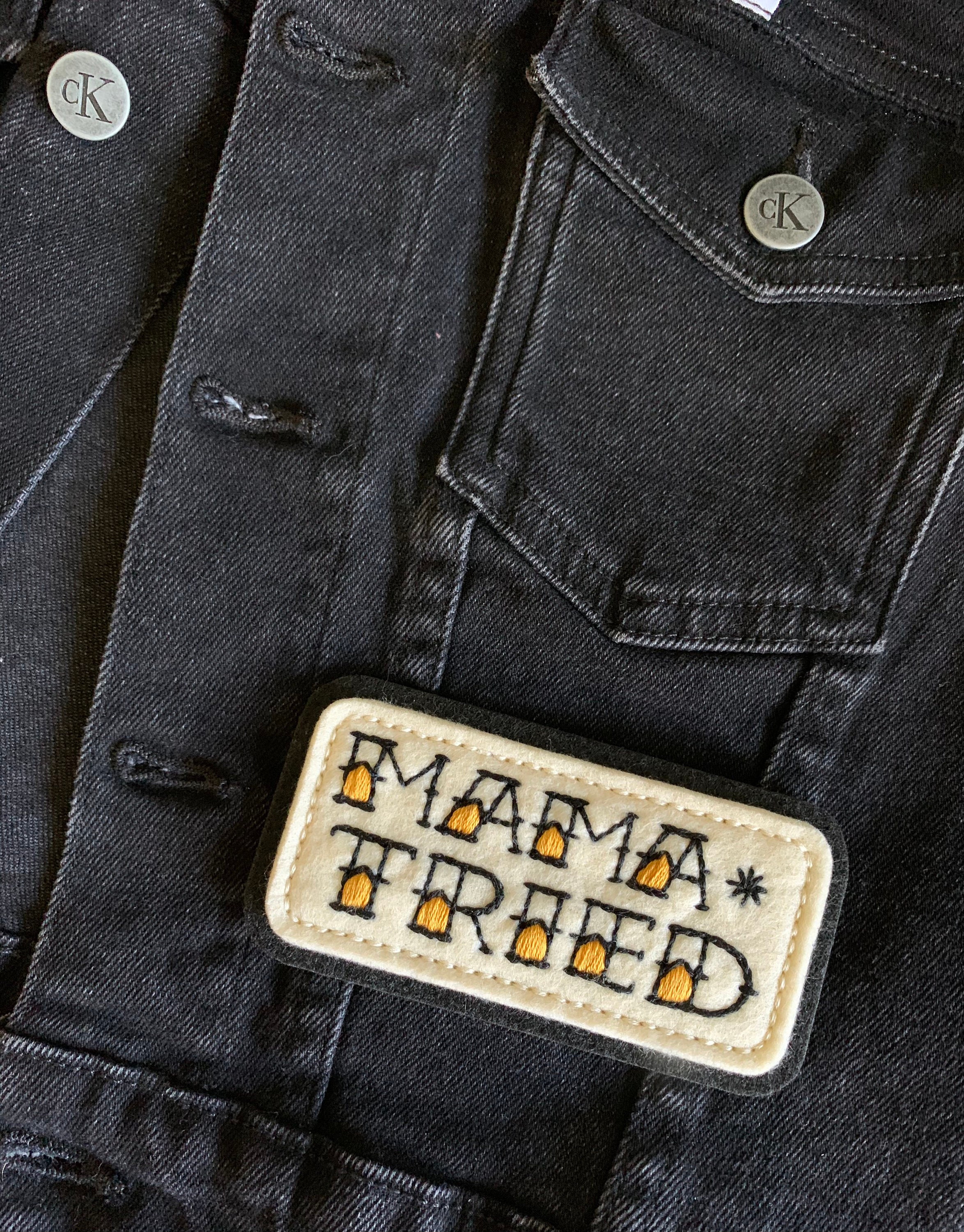 No “before” sadly but) Blown-out knee and tears fixed with patterned fabric  patch (+ extended embroidery!) and embroidered felt patches :  r/Visiblemending