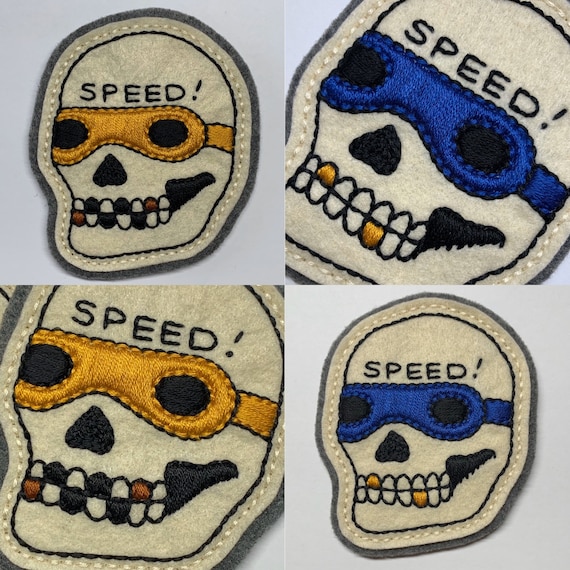 Motorcycle 'SPEED!' skull patch