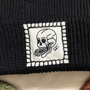 Fast Doll unisex ribbed knit skull beanies Java brown, Cactus green, classic black image 10