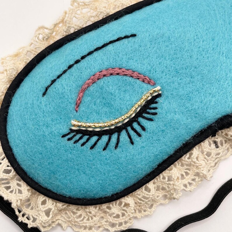 Hand-stitched Holly inspired felt eyes sleep mask image 5