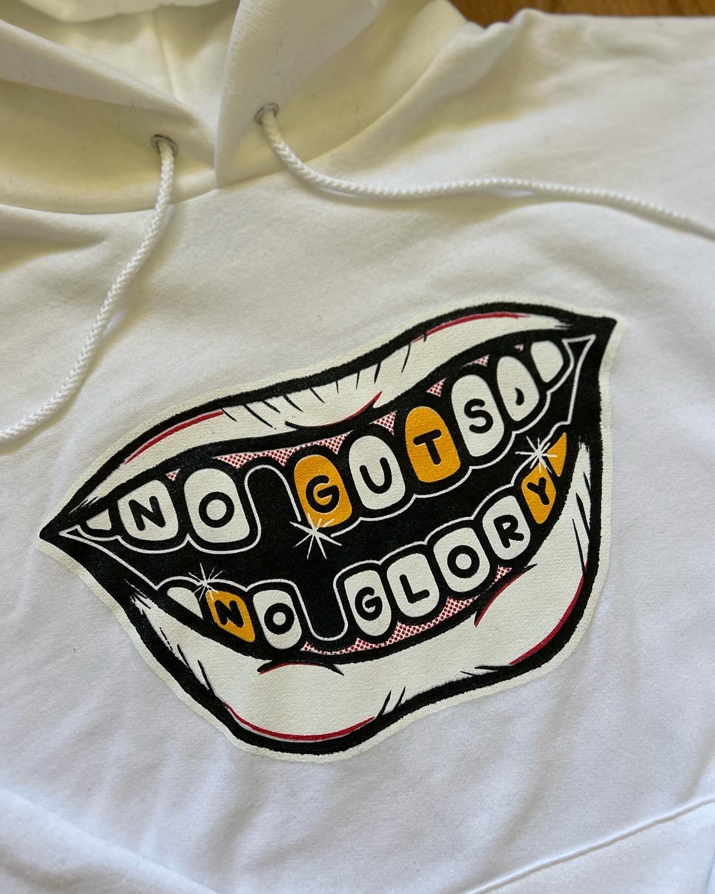 No Guts, No Glory Unisex Champion Front Pocket Tattoo Hoodie