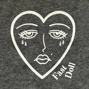 Cry Baby heather gray cotton blend cropped tee image 5