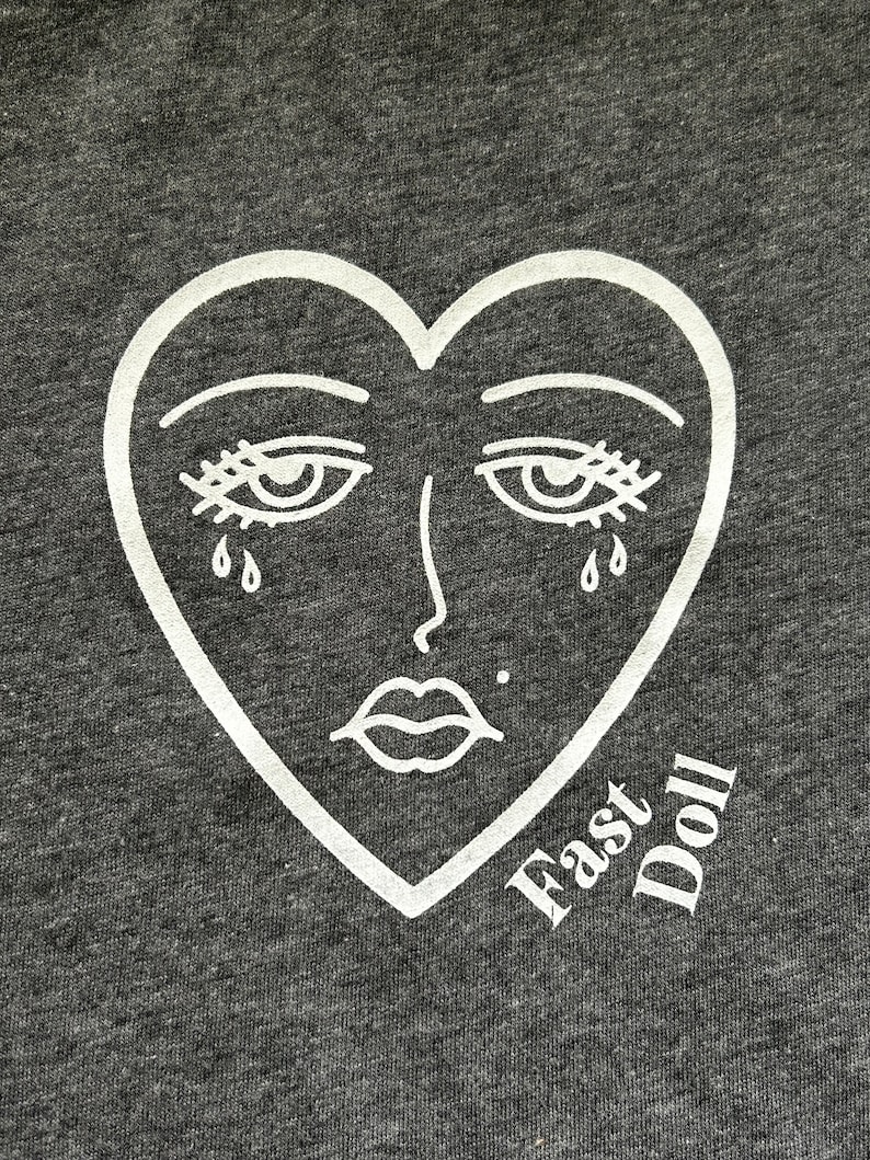 Cry Baby heather gray cotton blend cropped tee image 5