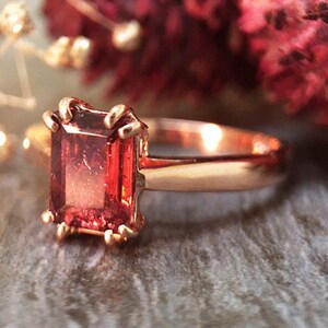 5x7mm Pink Tourmaline Solitaire Engagement Ring Prong - Etsy