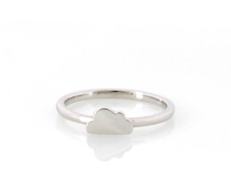 Solid 14K Gold Whimsical Cloud Ring Free Shipping Polished Finish Fine Jewelry
