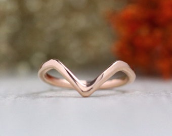 Chevron Deep V Stackable Ring | V Shaped Ring | Stackable Ring | 1.8MM Band | Solid 14K Gold | Fine Jewelry | Free Shipping